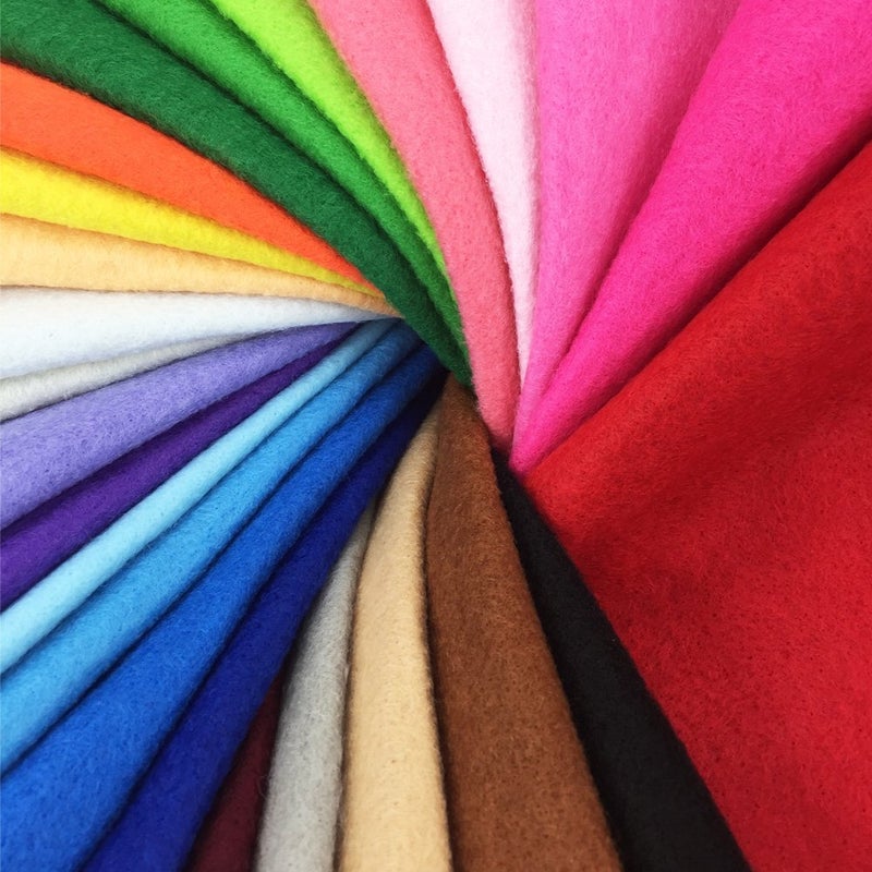flic-flac 24pcs Thick 1.4mm Soft Felt Fabric Sheet Assorted Color Felt Pack DIY Craft Sewing Squares Nonwoven Patchwork (30 * 30cm) - Image 2